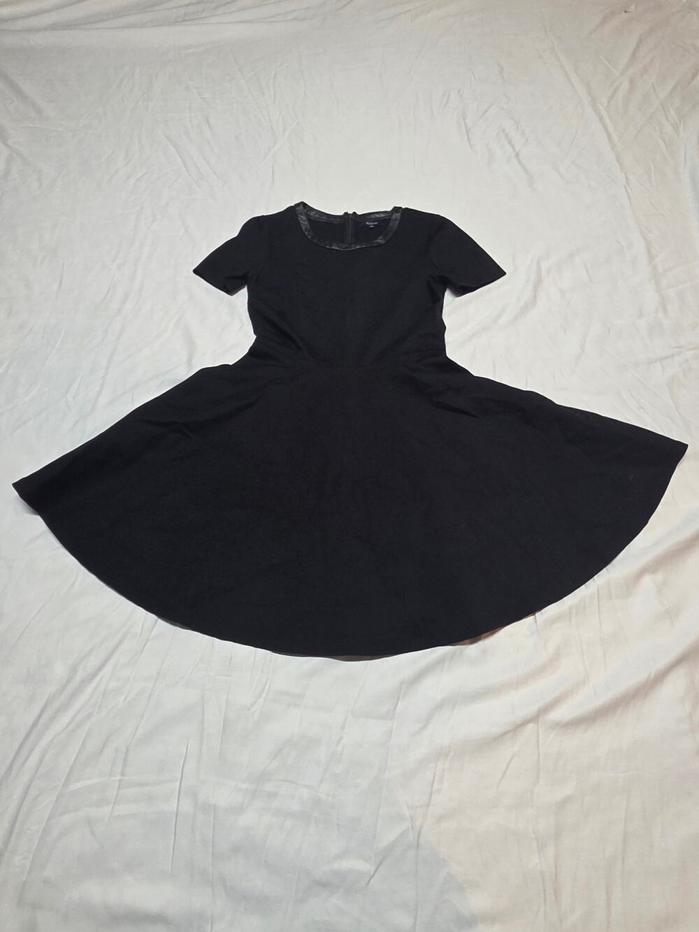 Madewell Black Short-Sleeve Fit-and-Flare Mini Dress